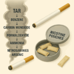 Composition of tobacco smoke and cigarettes